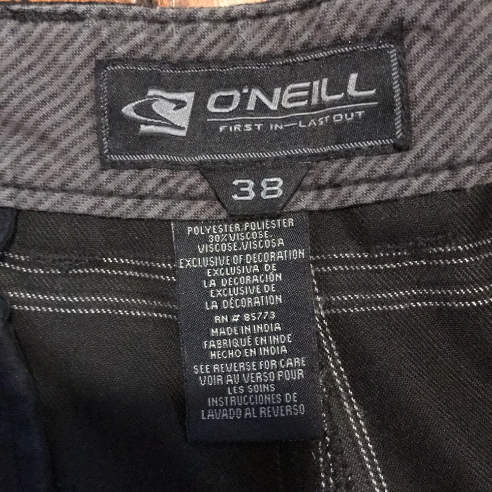 Men’s Size 38 O’Neill Black Flat Front Shorts - Picture 2 of 6